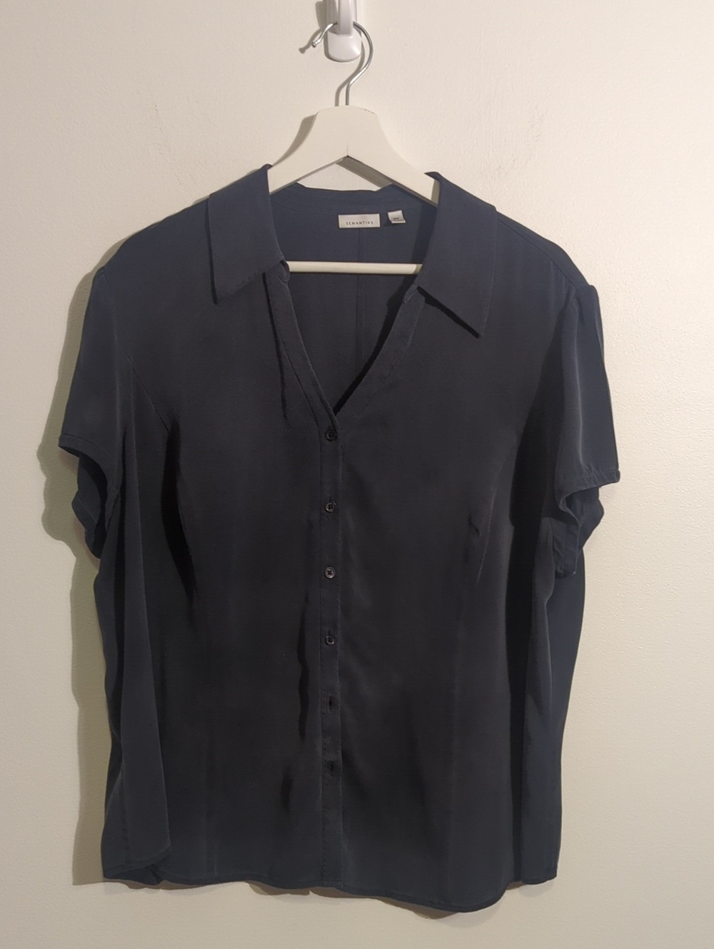SEMANTIKS silk short sleeve button front shirt - size 18w